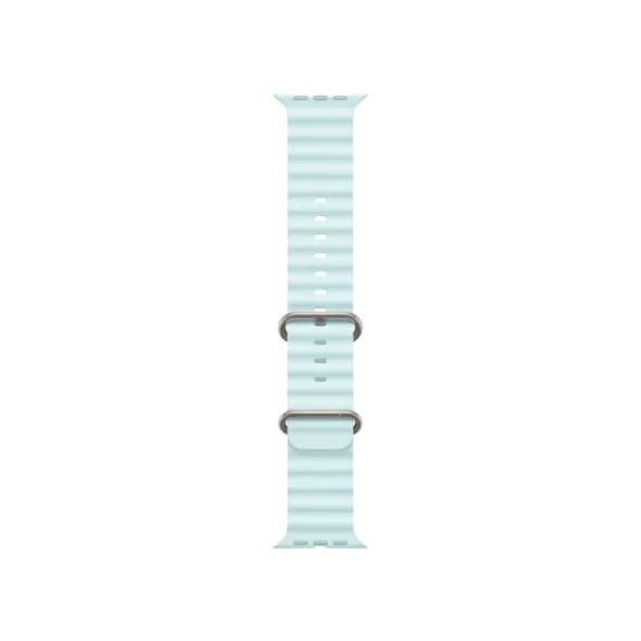 Ремінець Apple Ocean Band Ice Blue - Natural Titanium Finish для Watch 44/45/46/49mm (MXTF3)