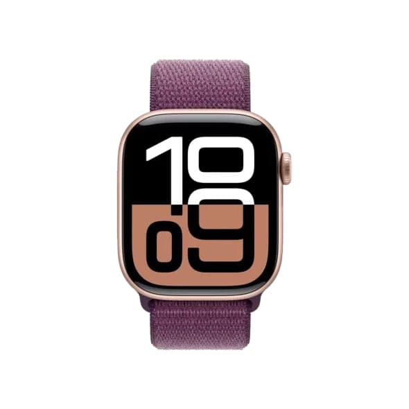 Смарт-годинник Apple Watch Series 10 GPS 42mm Rose Gold Aluminum Case w. Plum Sport Loop (MWWK3)