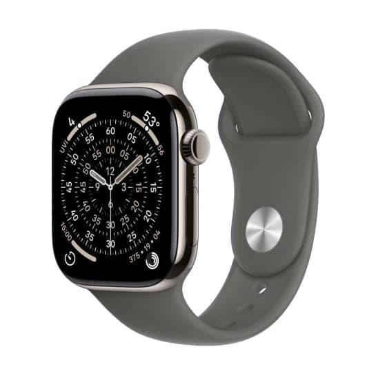 Смарт-годинник Apple Watch Series 11 GPS + Cellular 42mm Natural Titanium Case w. Stone Gray Sport Band - M/L