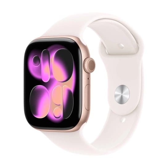 Смарт-годинник Apple Watch Series 11 GPS + Cellular 46mm Aluminium Rose Gold Case with Light Blush Sport Band - S/M