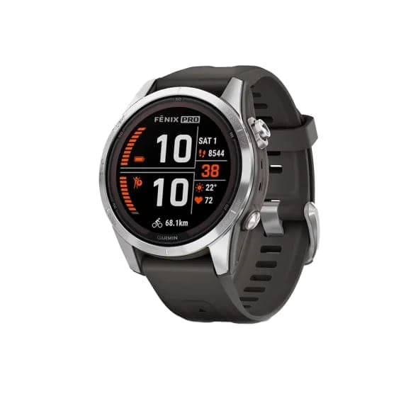 Смарт-годинник Garmin Fenix 7S Pro Solar Silver w. Graphite Band (010-02776-00/01)