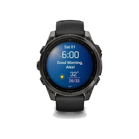 Смарт-годинник Garmin Fenix 8 47mm AMOLED Sapphire Carbon Gray DLC Titanium w. Black/Pebble Gray S. Band (010-02904-20/21/29)
