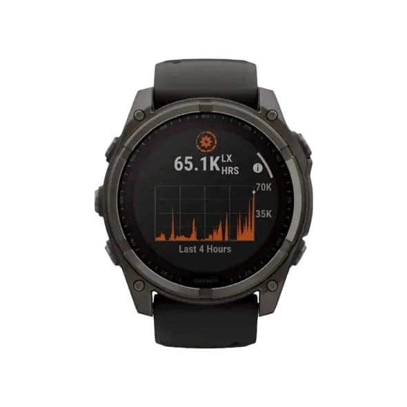 Смарт-годинник Garmin Fenix 8 51mm Solar Sapphire Carbon Gray DLC Titanium w. Black/Pebble Gray S. Band (010-02907-10/11)