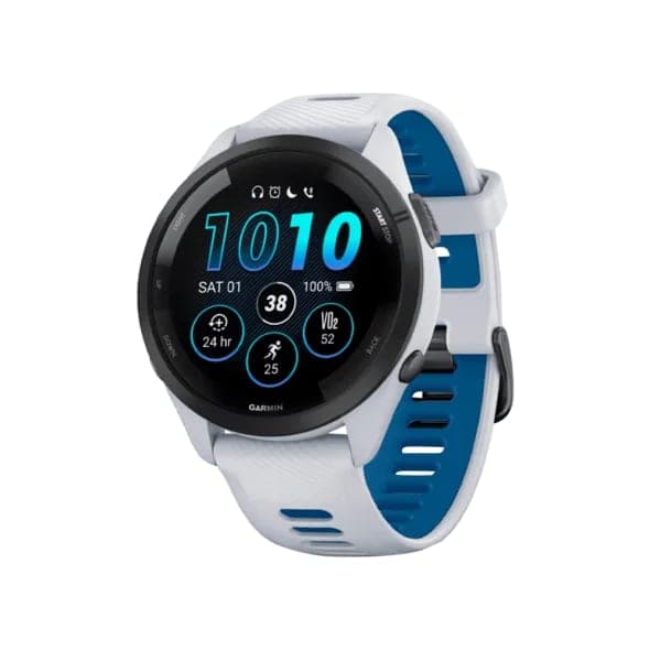 Смарт-годинник Garmin Forerunner 265 Black Bezel w. Whitestone Case and Whitestone/Tidal Blue S. Band (010-02810-01/11/51)
