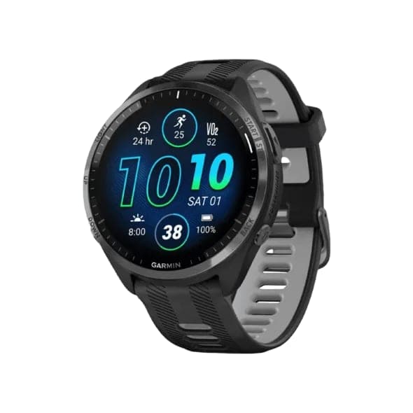 Смарт-годинник Garmin Forerunner 965 Carbon Gray Titanium Bezel w. Blk Case Blk/Powder Gray S. Band (010-02809-00/10/80)