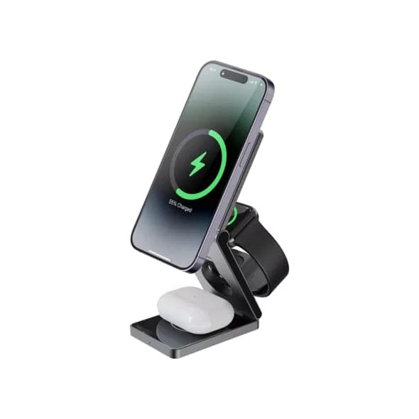 Зарядний пристрій стенд Бездротовий Proove Titan Volt 3 in 1 Gray