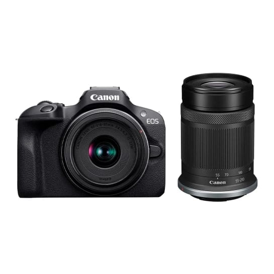 Фотоапарат із двома змінними об'єктивами Canon EOS R100 Kit 18-45mm + 55-210mm IS STM (6052C036)