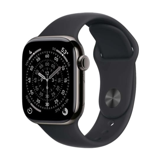 Смарт-годинник Apple Watch Series 11 GPS + Cellular 42mm Slate Titanium Case with Black Sport Band - S/M