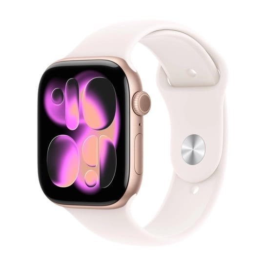 Смарт-годинник Apple Watch Series 11 GPS + Cellular 46mm Aluminium Rose Gold Case with Light Blush Sport Band - S/M