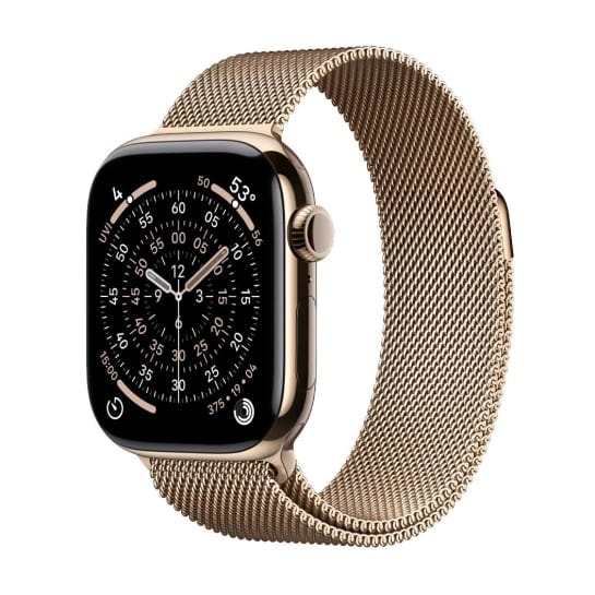 Смарт-годинник Apple Watch Series 11 GPS + Cellular 42mm Gold Titanium Case with Gold Milanese Loop