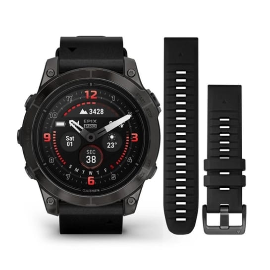 Смарт-годинник Garmin Epix Pro Gen 2 Sapphire Edition 47mm Carbon Grey DLC Titanium with Black Leather Band (010-02803-30)