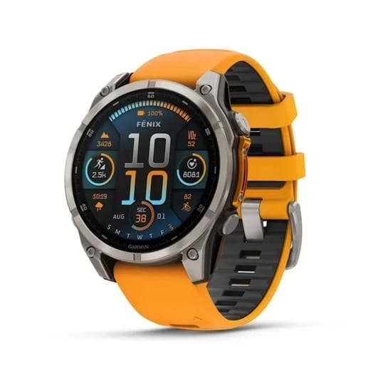 Смарт-годинник Garmin Fenix 8 AMOLED 51mm Sapphire Titanium with Spark Orange and Graphite Silicone Band