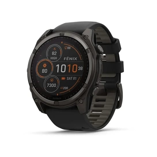 Смарт-годинник Garmin Fenix 8 Solar 51mm Sapphire Carbon Grey DLC Titanium with Black/Pebble Grey Silicone Band (010-02907-10/11/7) Openbox