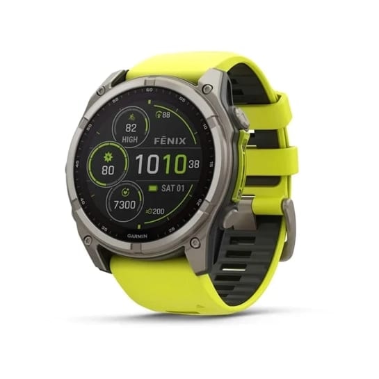 Смарт-годинник Garmin Fenix 8 Solar 51mm Sapphire Titanium with Amp Yellow/Graphite Silicone Band