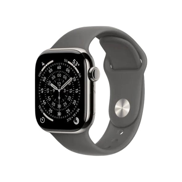 Смарт-годинник Apple Watch Series 11 GPS + Cellular 42mm Natural Tit. Case w. Stone Gray Sport Band - S/M (MF8M4)
