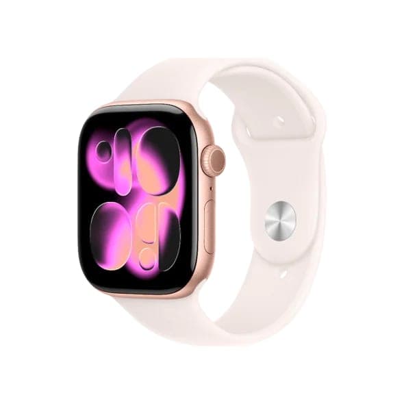 Смарт-годинник Apple Watch Series 11 GPS + Cellular 46mm Rose Gold Al. Case w. Light Blush Sport Band M/L (MFCJ4)