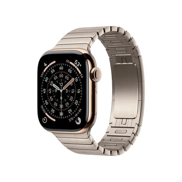 Смарт-годинник Apple Watch Series 11 GPS + Cellular 42mm Gold Tit. Case w. Natural Link Bracelet (MF9M4+MXMA3)