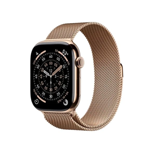 Смарт-годинник Apple Watch Series 11 GPS + Cellular 46mm Gold Tit. Case w. Gold Milanese Loop - M/L (MFD84)