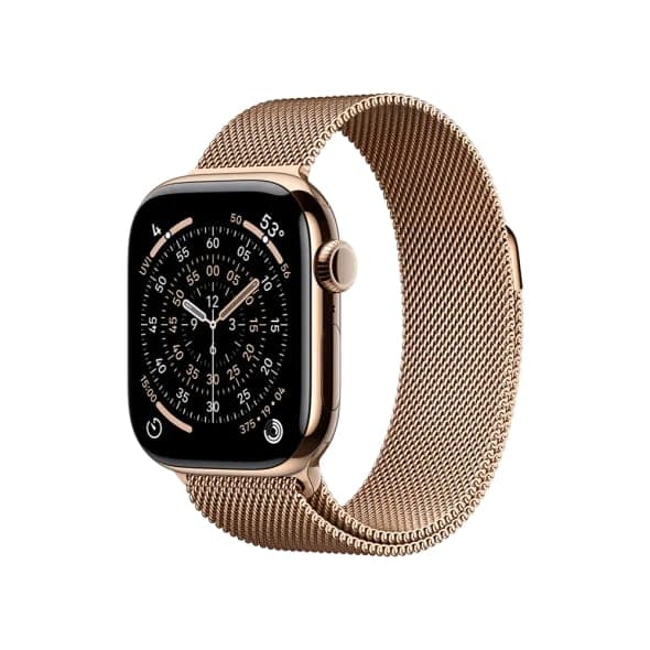 Смарт-годинник Apple Watch Series 11 GPS + Cellular 42mm Gold Tit. Case w. Gold Milanese Loop (MF8Y4)