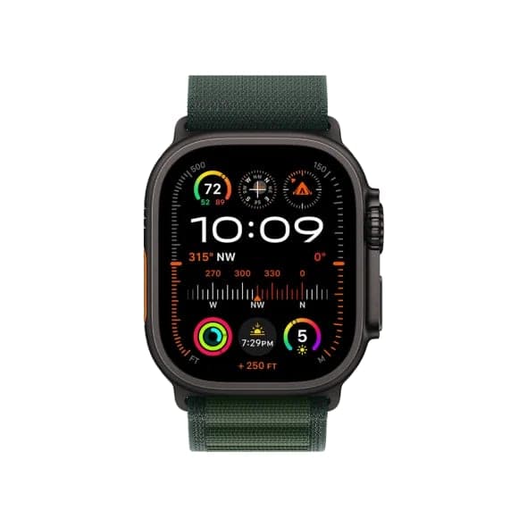 Смарт-годинник Apple Watch Ultra 2 GPS + Cellular 49mm Black Titan. Case w. Dark Green Alpine Loop - Large (MX4T3)