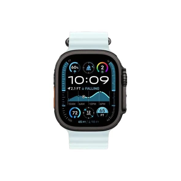 Смарт-годинник Apple Watch Ultra 2 GPS + Cellular 49mm Black Titanium Case w. Ice Blue Ocean Band (MYTC3+MYP83)