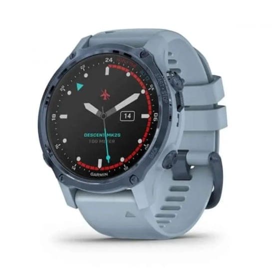 Смарт-годинник Garmin Descent MK2S Mineral Blue with Sea Foam Silicone Band (010-02403-07)