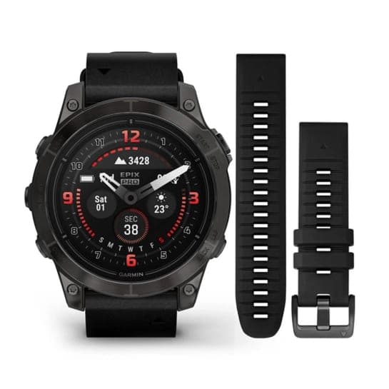 Смарт-годинник Garmin Epix Pro Gen 2 Sapphire Edition 47mm Carbon Grey DLC Titanium with Black Leather Band (010-02803-30)