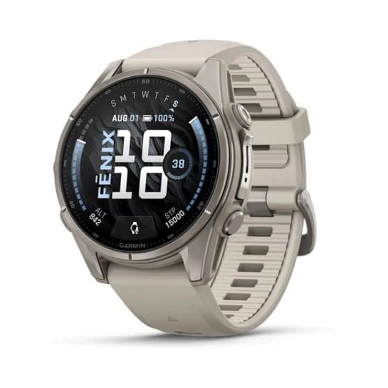 Смарт-годинник Garmin Fenix 9 AMOLED 43mm Sapphire Titanium with Fog Grey Silicone Band